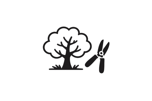 Tree and pruning shears icon