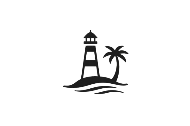 House and palm tree icon